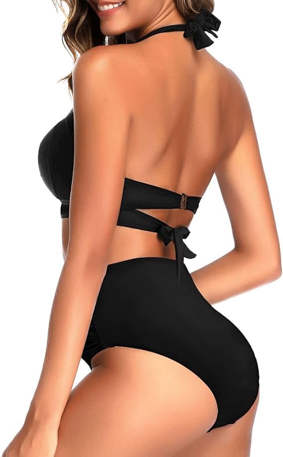 The Byron Retro Bikini Set in Black