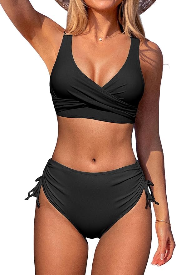 The Palm Beach Twist Bikini Set in Black