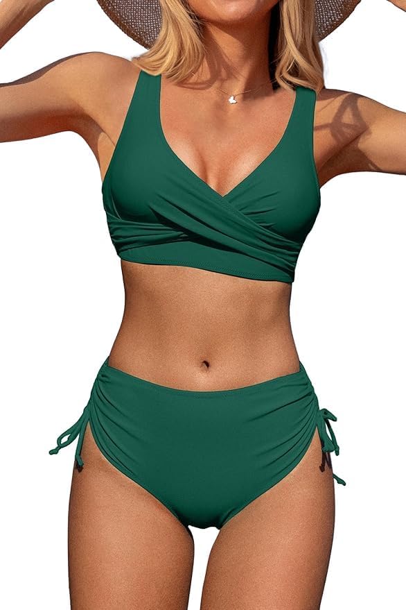 The Palm Beach Twist Bikini Set in Green