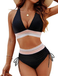 The Bronte Colour Block Bikini Set in Black
